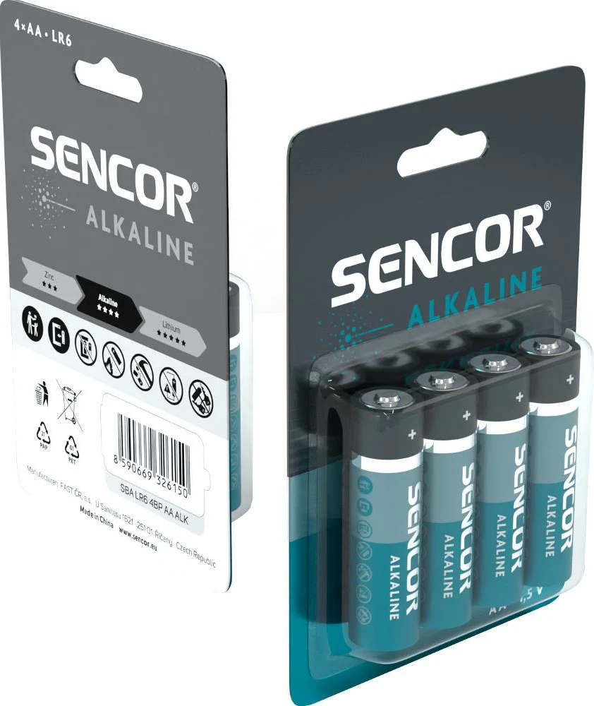 Bateri Sencor SBA LR6 4BP AA Alk, 4 copë