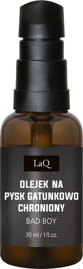 Vaj për mjekër dhe fytyrë LaQ Bad Boy Black për meshkuj 30ml