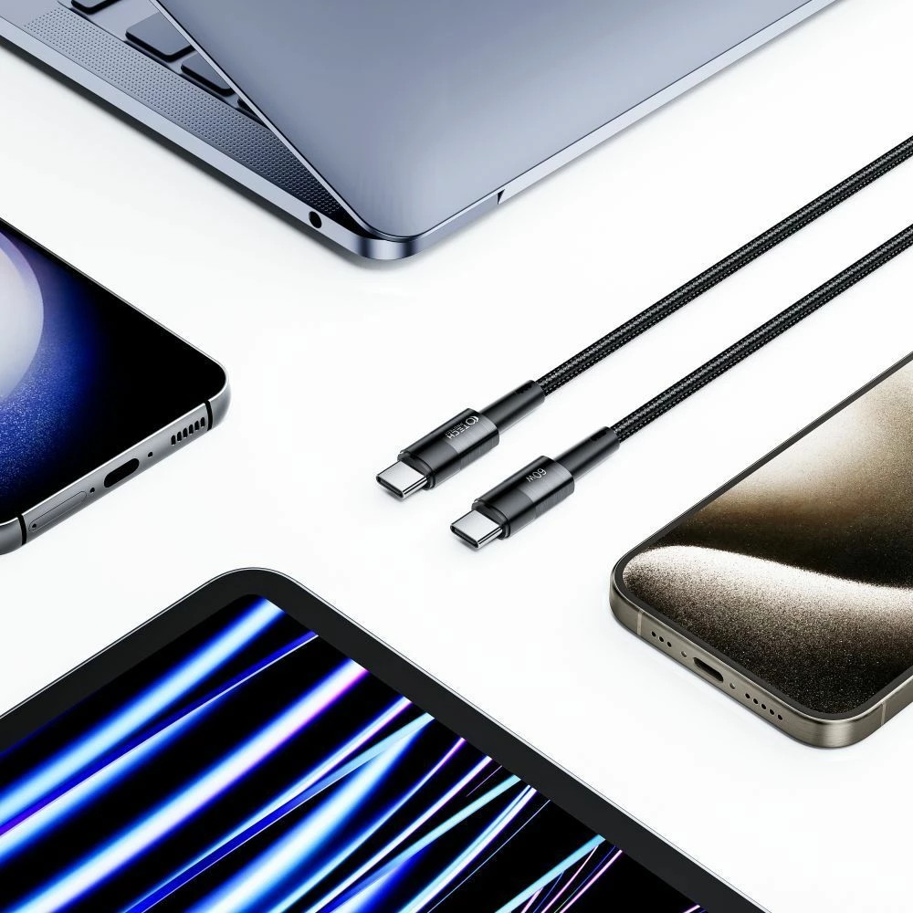 Kabllo USB-C/USB-C Tech-Protect UltraBoost 1m, 60W, Gri