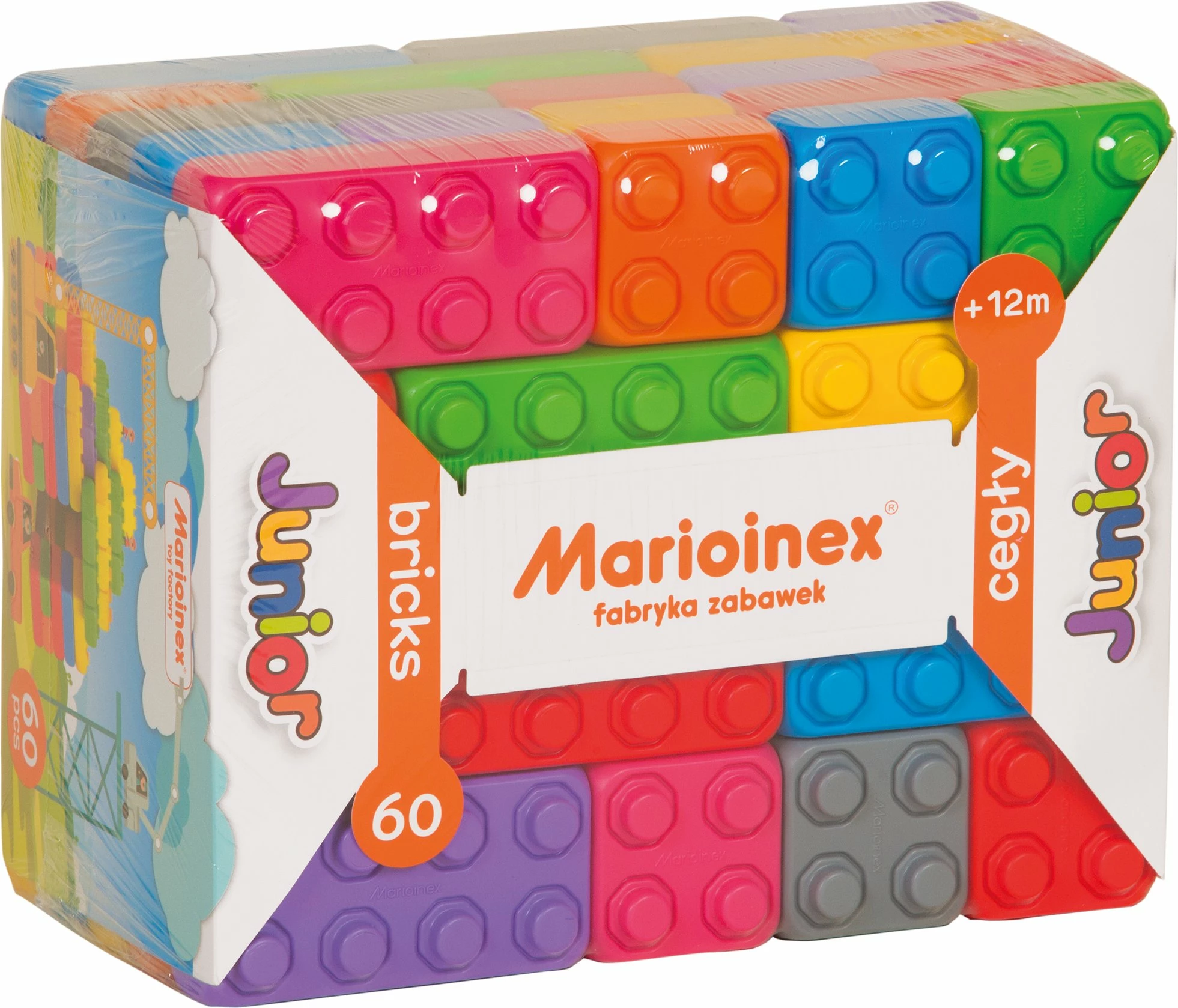 Set blloqesh ndërtimi Marioinex Bricks Junior 901700, 60 copë, shumëngjyrësh