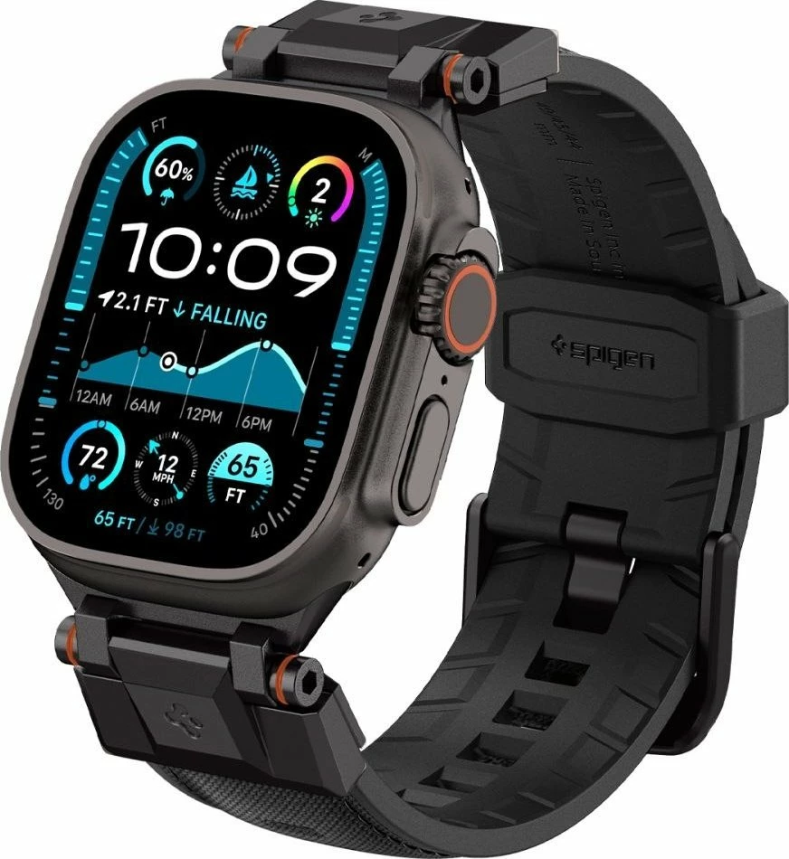Kornizë mbrojtëse me rrip për Smartwatch Spigen DuraPro Armor, për Apple Watch 6/7/8/9/10/SE/Ultra 1/2 44/45/46/49 mm, e zezë