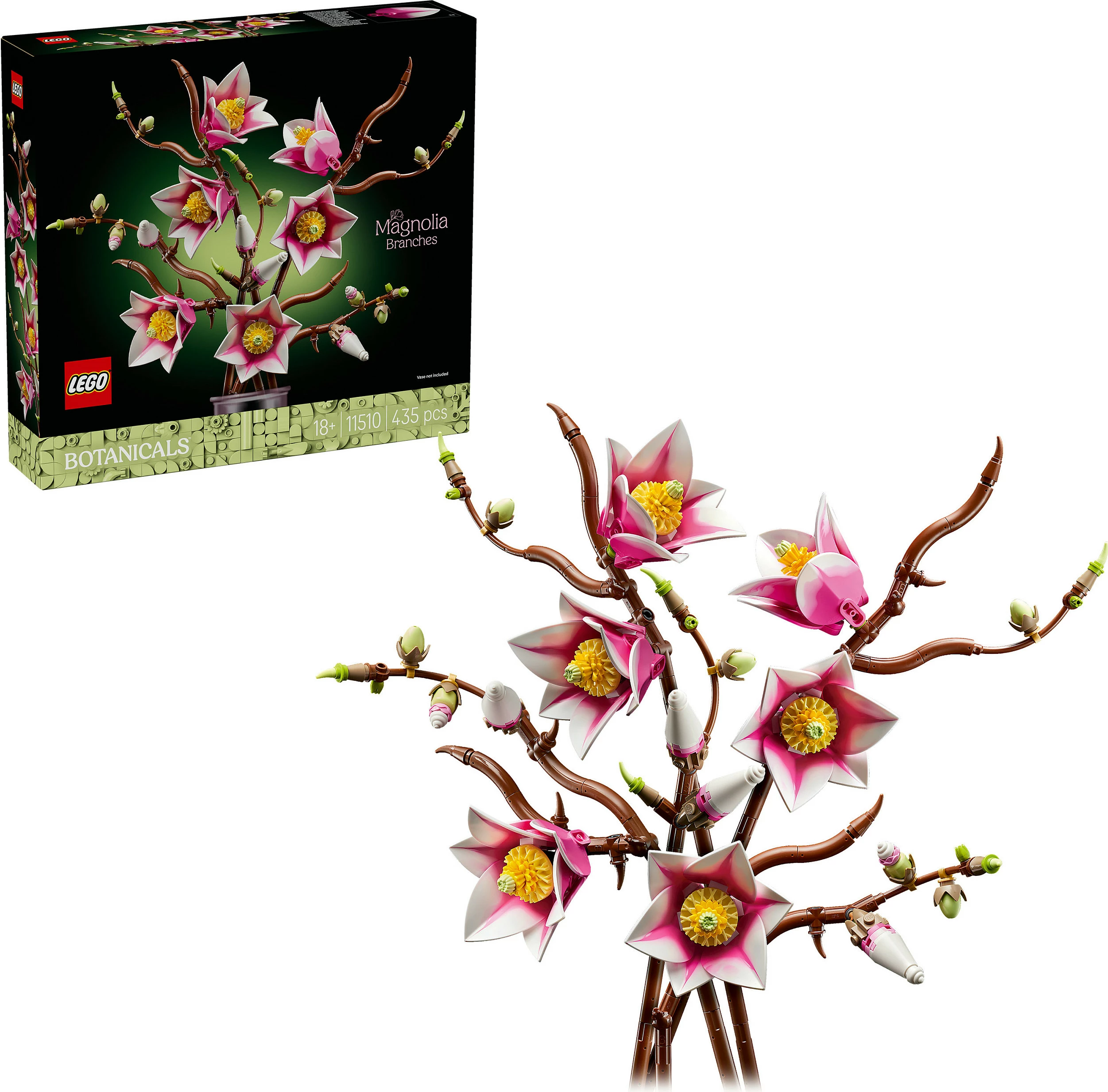 Set ndërtimi LEGO Botanicals Magnolia Branches 11510, 435 copë, 18+, shumëngjyrësh