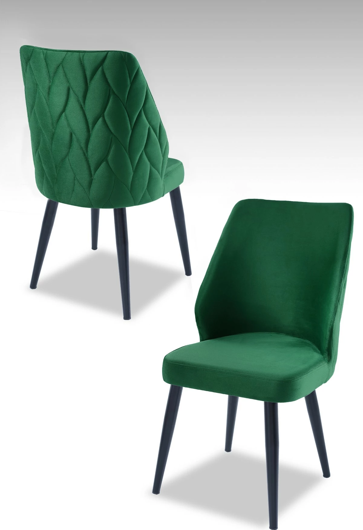 Set karrigesh (2 copë) Hanah Home, Pufi, e gjelbër, e zezë