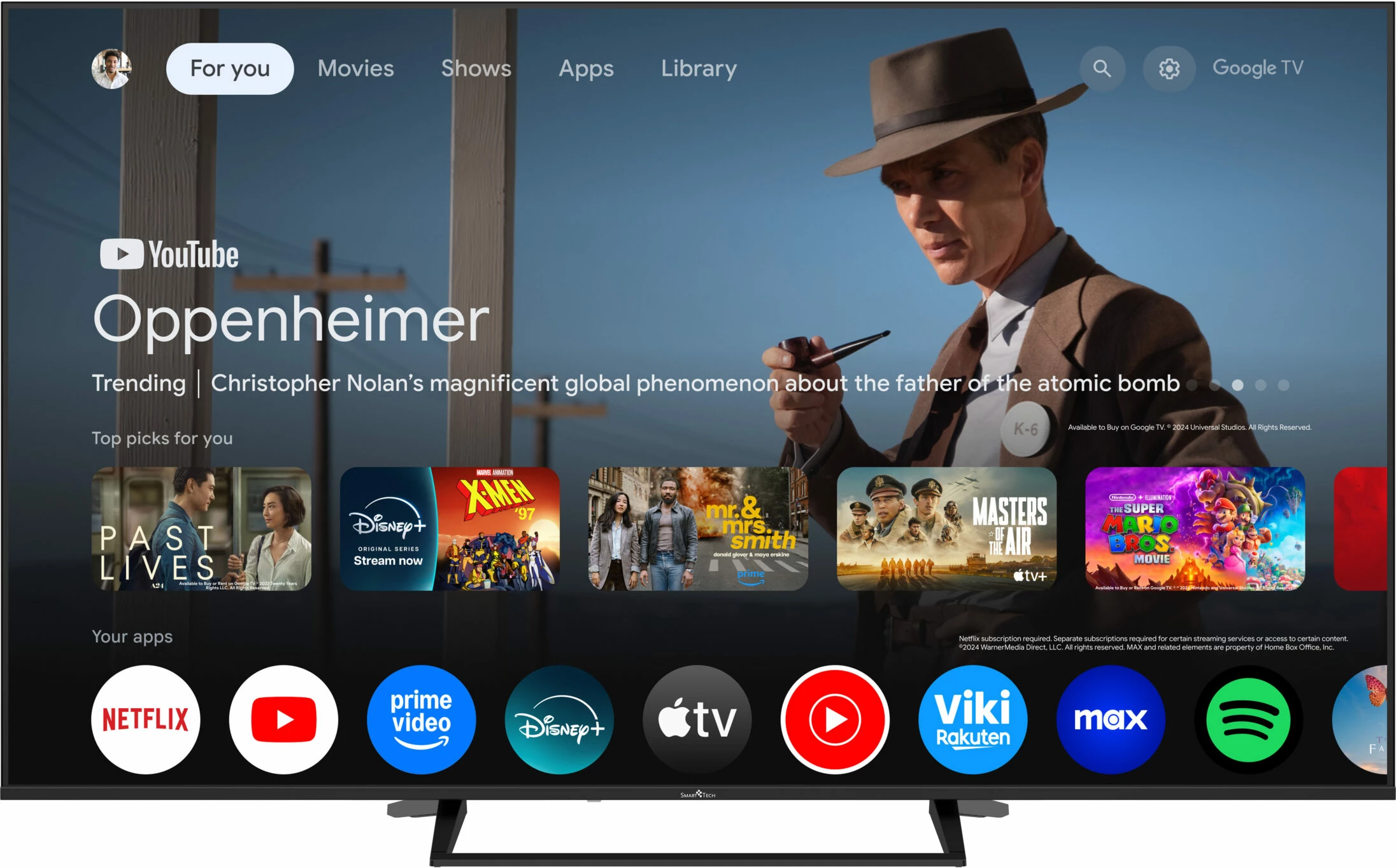 Smart TV SmartTech 65QG06K 65\" QLED 4K Google TV V5 2GB/16GB, e zezë