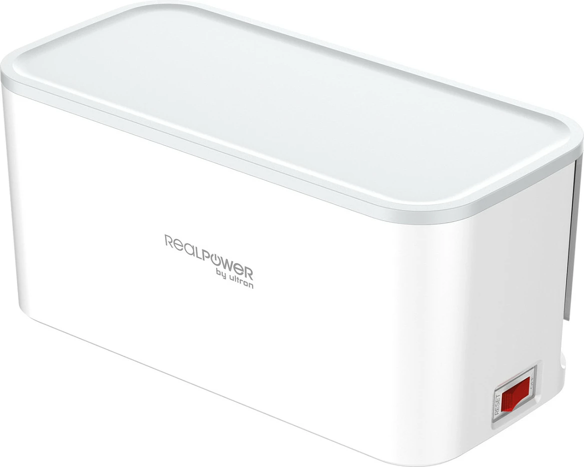 Zgjatues rryme RealPower PowerBox 522, 5 priza, 4 USB (2x USB-C), kabllo 1.5 m, i bardhë