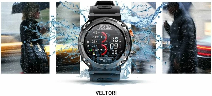 Smartwatch VELTORI për meshkuj, e zezë