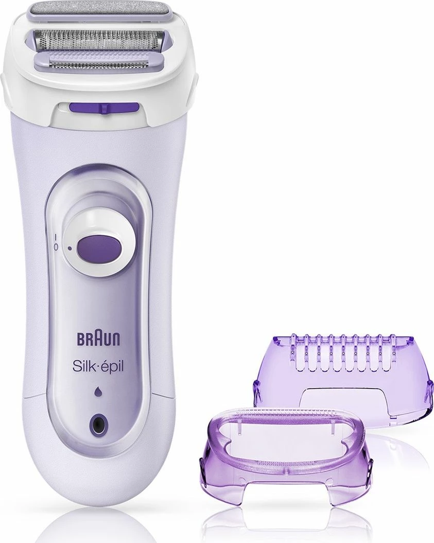 Makinë rroje për gra Braun Lady Shaver LS 5560 Wet & Dry me trimmer, vjollcë, me karikues dhe furçë pastrimi