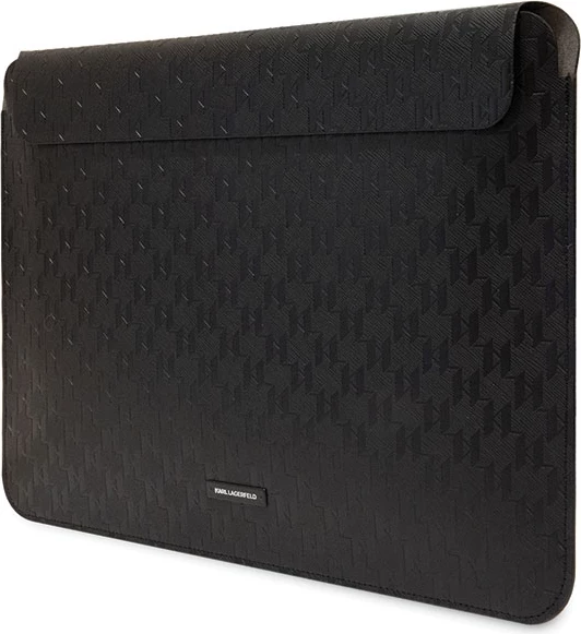 Mbështjellës laptopi Karl Lagerfeld Saffiano Plaque, 14", lëkurë eko, e zezë