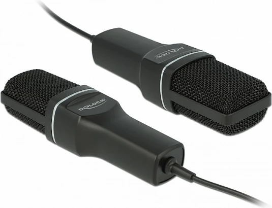Mikrofon USB kondensator DeLOCK, 16-bit/44.1 kHz, me tripod, shock mount dhe pop filter, i zi