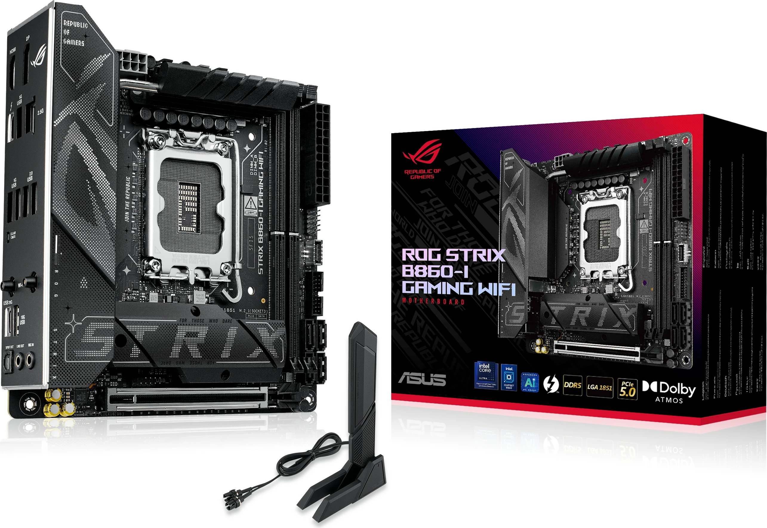Pllakë amë ASUS ROG STRIX B860-I GAMING WIFI, LGA1851, mini ITX