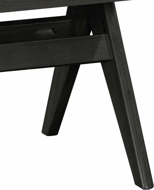 Karrige Winslow, dru gome, e zezë-pvc rattan, material-gri, set prej 2 copash