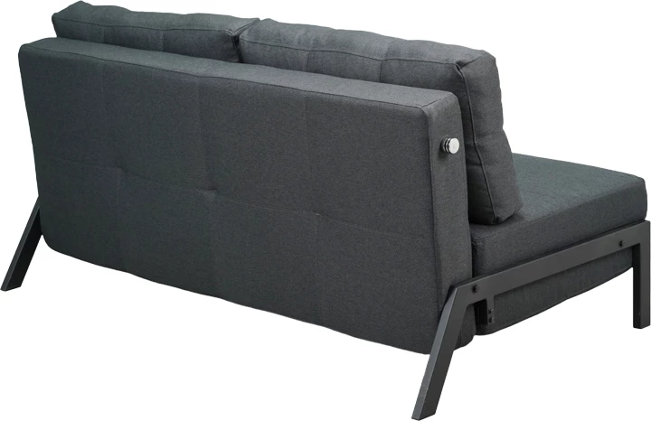 Krevat-sofa dy ulëse, ngjyrë gri e errët, këmbë të zeza, 150x92x77cm