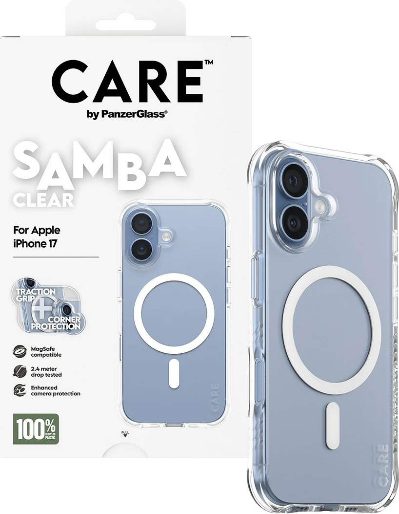 Mbështjellës PanzerGlass CARE fashionable Samba clear MagSafe për iPhone 17