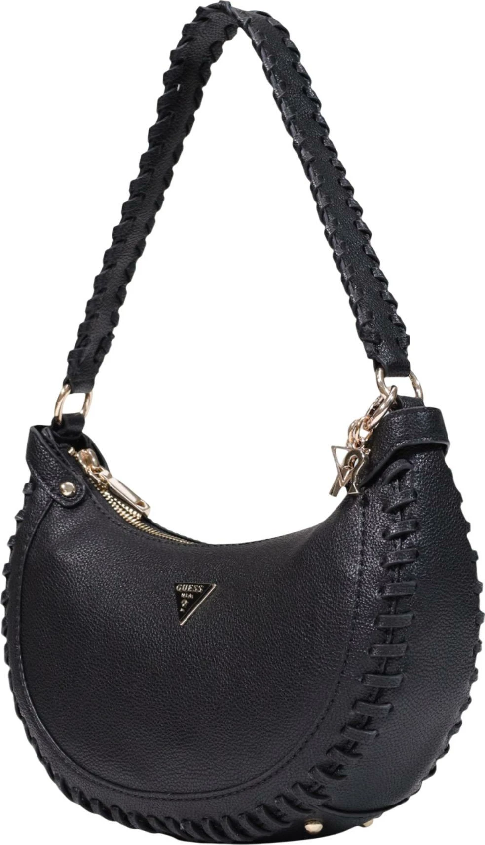 Çantë krahu për femra Guess Lucci Girlfriend Small Satchel HWBG97 50010, e zezë