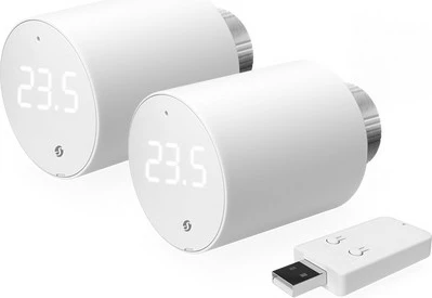 Kokë termostatike smart Shelly BLU TRV, kontroll rrotullues, Wi-Fi, Bluetooth, e bardhë