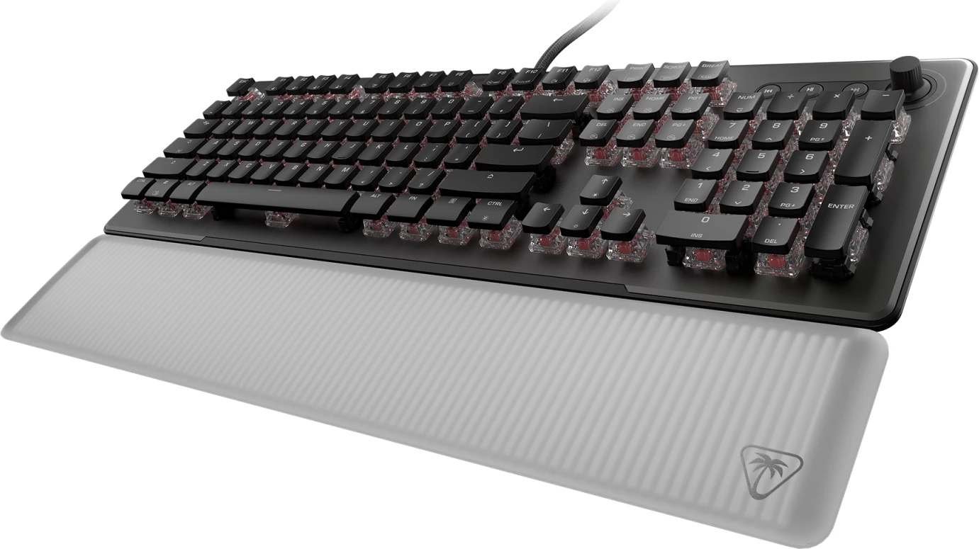 Tastierë mekanike gaming Turtle Beach Vulcan II Max, TITAN II Optical Red, full size, RGB, me mbështetëse dore, e zezë