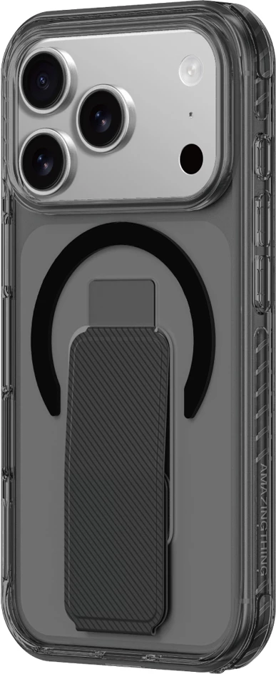 Mbështjellës AmazingThing Titan Pro Holder për iPhone 17 Pro Max, i zi, me mbajtëse, MagSafe