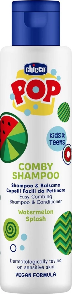 Shampon dhe balsam 2-në-1 Chicco Pop për fëmijë, aromë shalqiri, 250ml