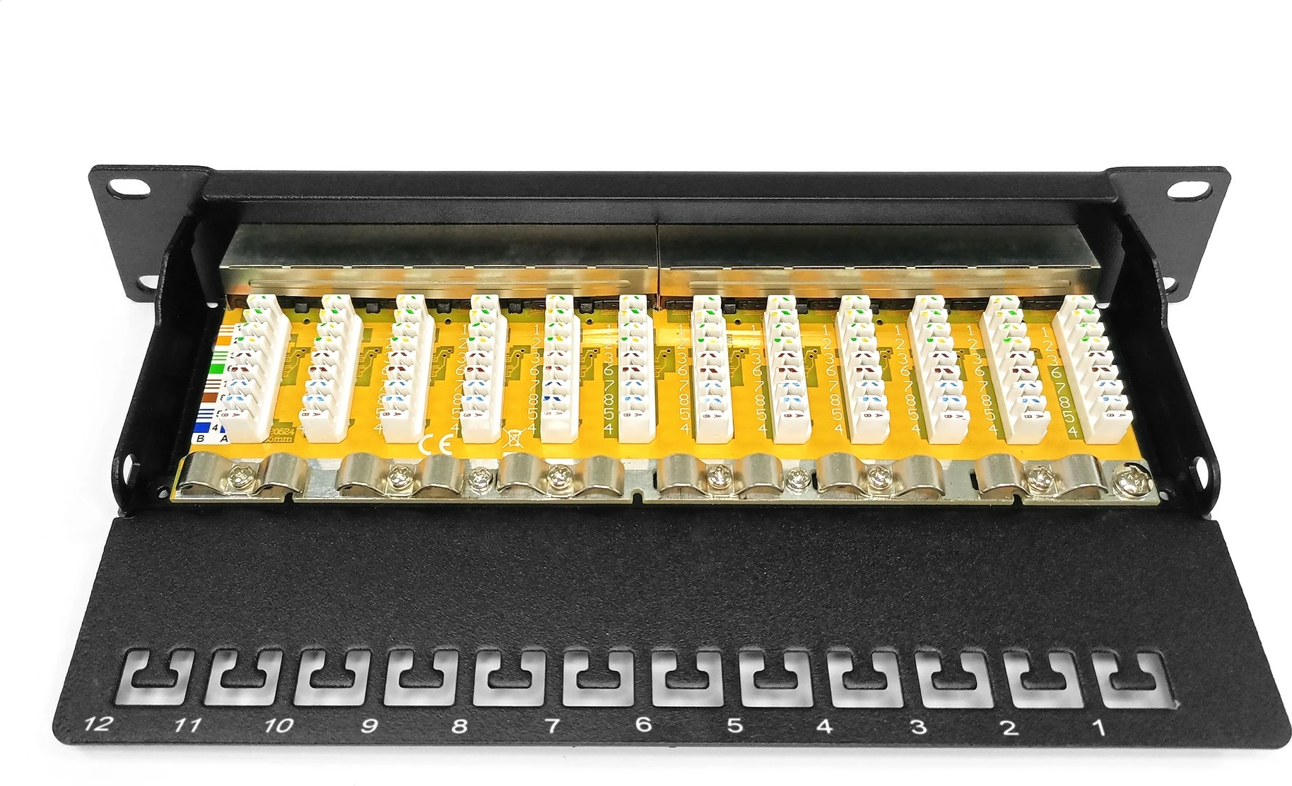 Patchpanel Digitus 12-portë Cat6, 1U, i zi