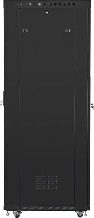 Shafë rack LANBERG 19" 42U 600x1000, në dysheme, derë e xhamtë, LCD V2, e zezë