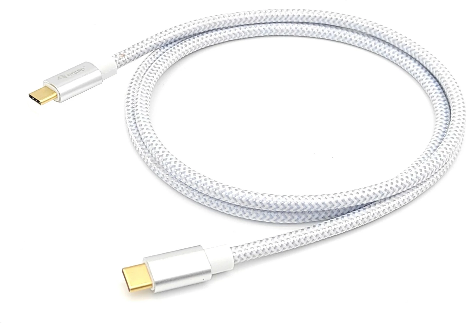 Kabëll USB C në USB C Equip 0.5m, USB 3.2 Gen 2, 100W, Silver/White