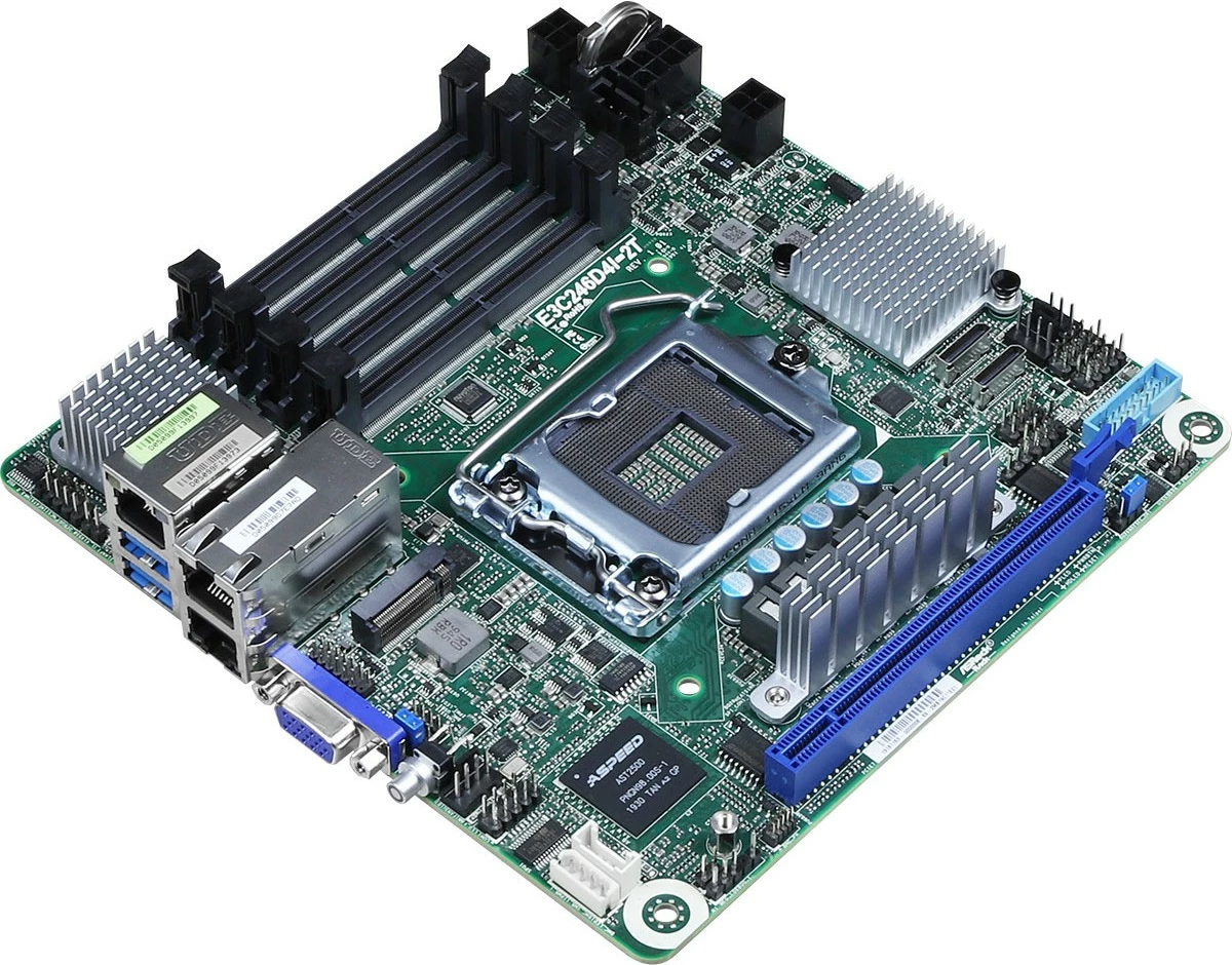 Pllakë amë ASRock E3C246D4I-2T, mini-ITX, Socket 1151, Intel C246, 4x SO-DIMM, 2x LAN