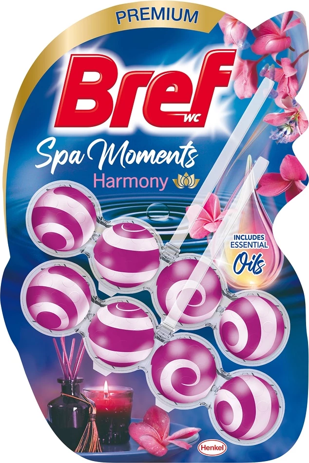 Aromatizues dhe pastrues për WC Bref Spa Moments Harmony 2x50g