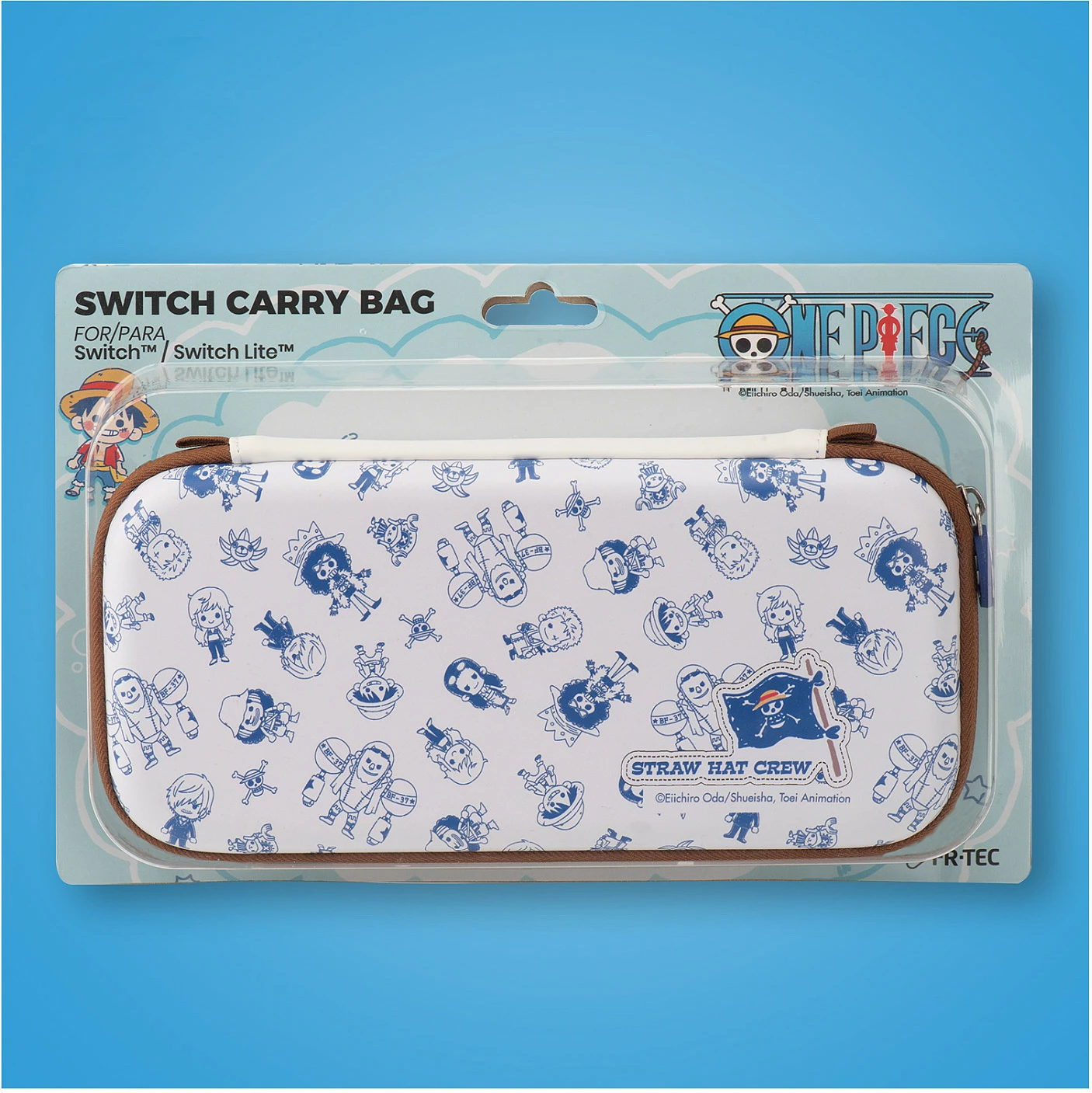 Çantë transporti Blade One Piece Chibi për Nintendo Switch/Switch Lite, mbajtje 10 lojëra, Blue/Brown/White