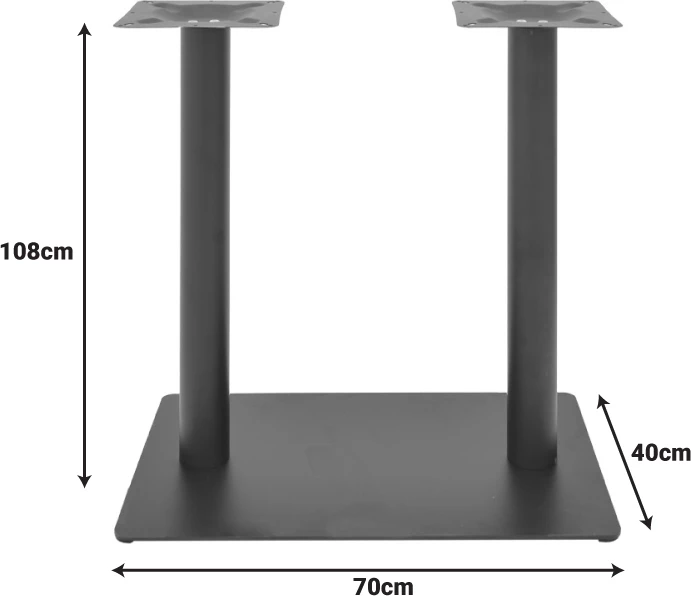 Baza metalike për tavolinë Givosa, ngjyrë e zezë, 70x40x108cm