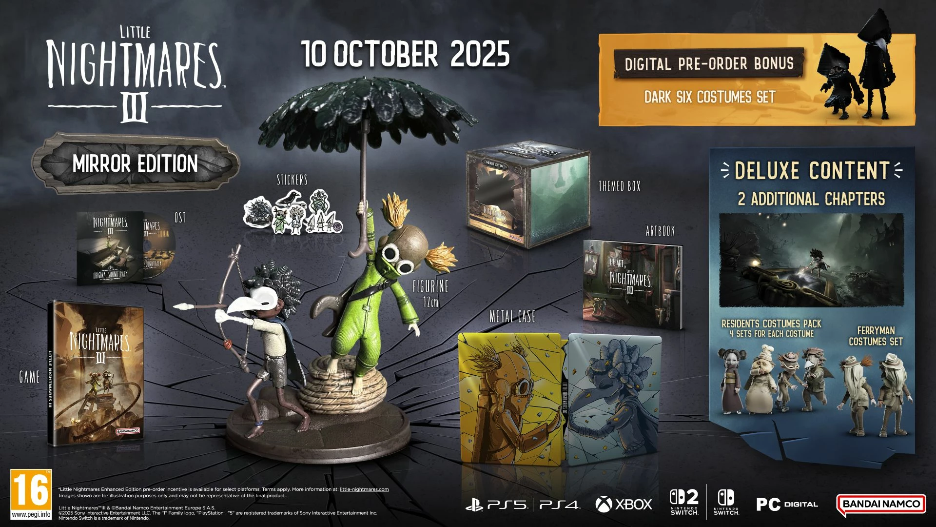 Lojë për Nintendo Switch 2 Bandai Namco Little Nightmares III Mirror Edition, PEGI 16, set koleksionisti