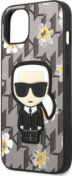 Mbështjellës Karl Lagerfeld Flower Ikonik Karl për iPhone 13 6.1", Gri