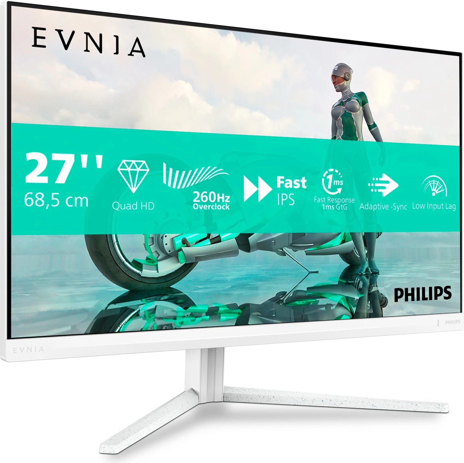 Monitor Philips 27M2N3501PA, 27 inç, Quad HD, 260Hz, i bardhë
