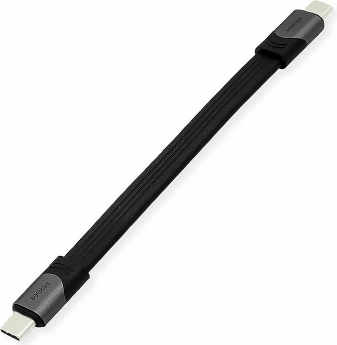 Kabllo ROLINE USB4 Gen 3x2 USB-C në USB-C, 0.15 m, 40 Gbit/s, PD 100 W, e zezë