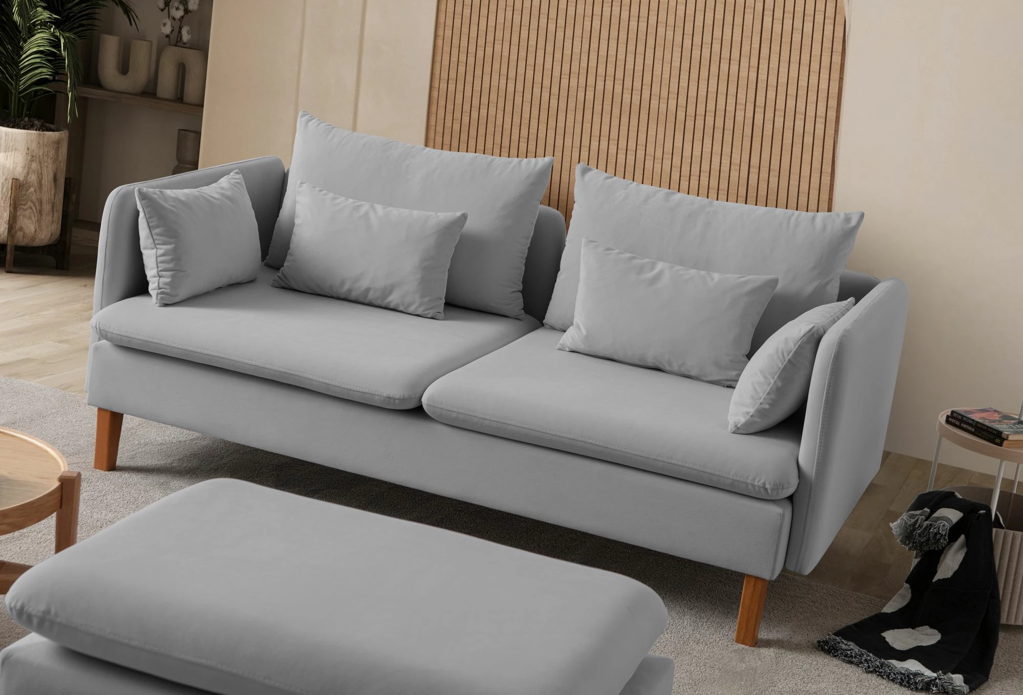 Divan treshe Flexy, Atelier del Sofa, ngjyrë gri