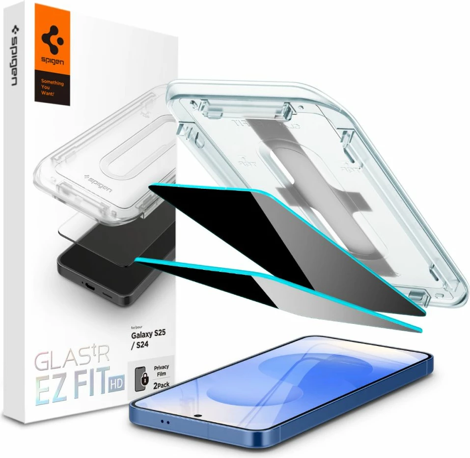 Xham mbrojtës Spigen Glas.TR Ez Fit Privacy HD për Samsung Galaxy S24/S25, 2 copë