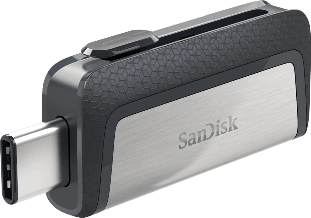 USB Flash SanDisk Ultra Dual Drive, 128 GB, USB Type-A / USB Type-C, Argjendtë