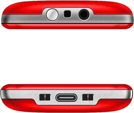 telefon me taste Evolveo Easyphone XR (MPN 20146), ekran me ngjyra i madh, taste të mëdha, buton SOS, dock për karikim, Type-C, i kuq, set me karikues + dock