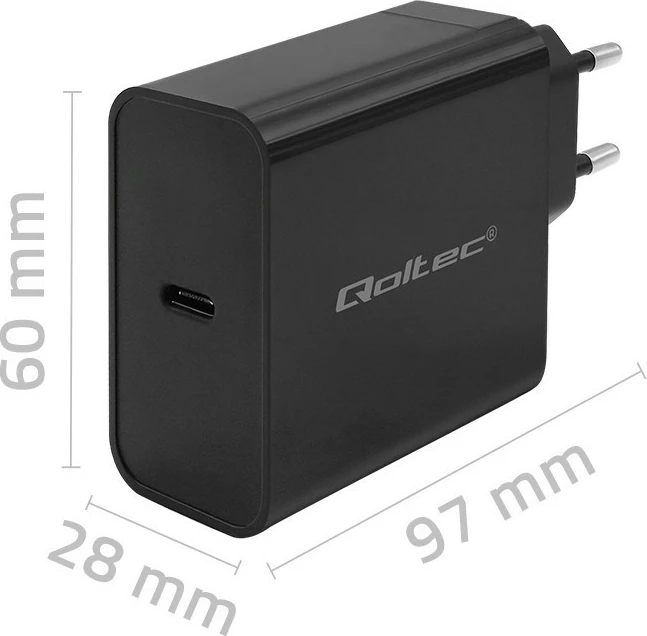Karikues muri Qoltec 52379, 65W, 1x USB-C, i zi