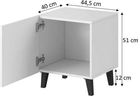 Komodinë Cama, PAFOS, 45x40x51 cm, e zezë / mat