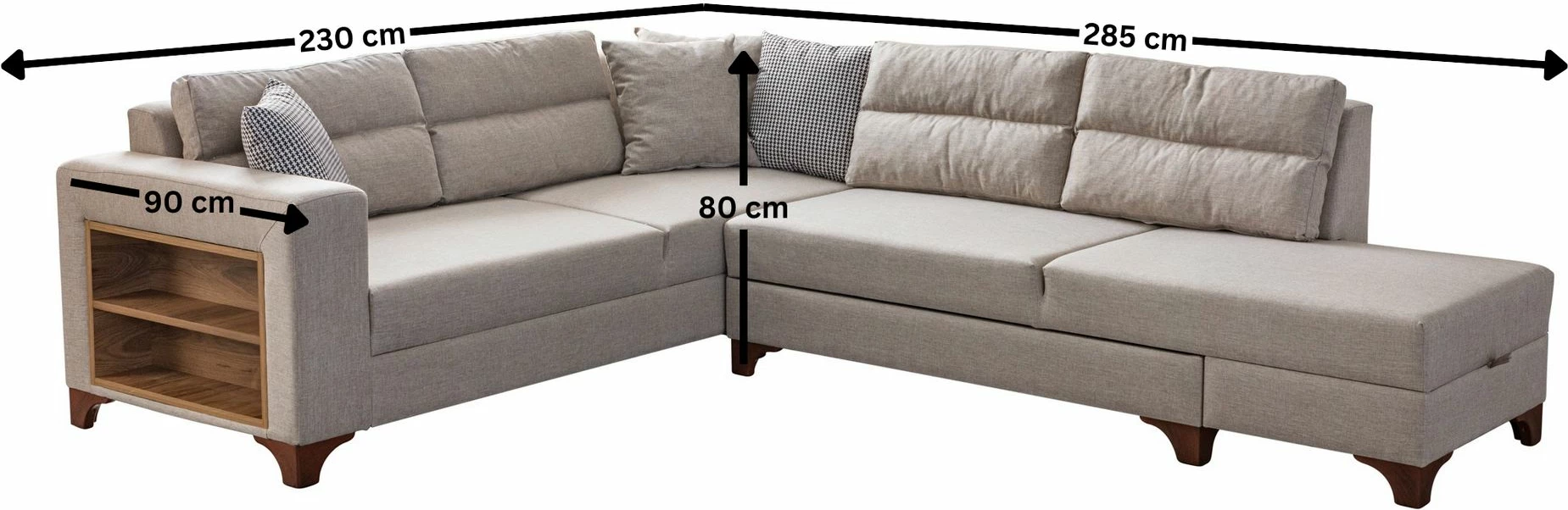 Kënd-sofë krevati Atelier del Sofa, Tloft majtas, krem