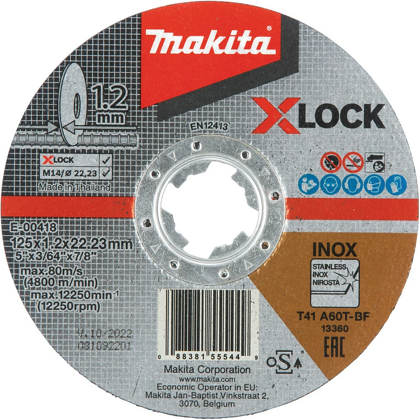 Disk prerës Makita E-00418, 125mm, inox, qendër e sheshtë