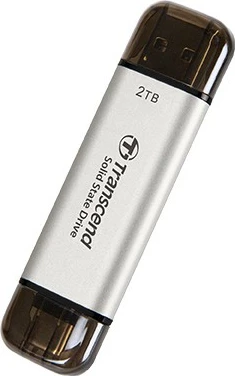 SSD Transcend ESD310, 1 TB, USB Type-A / USB Type-C, Argjendtë
