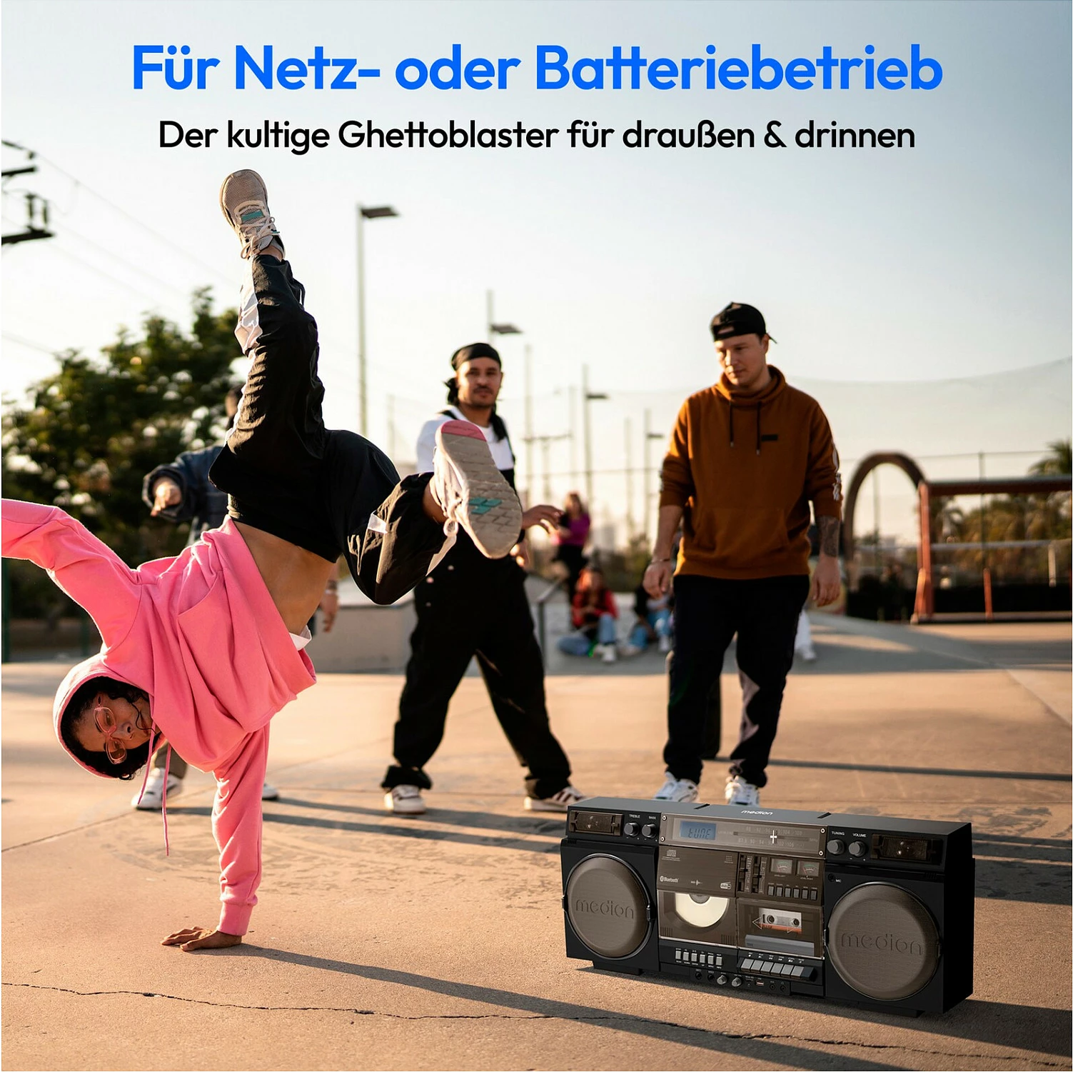 Sistem zëri Medion LIFE P66538, 20 W, DAB+/FM, Bluetooth 5.1, CD/USB/microSD/kasetë, i zi
