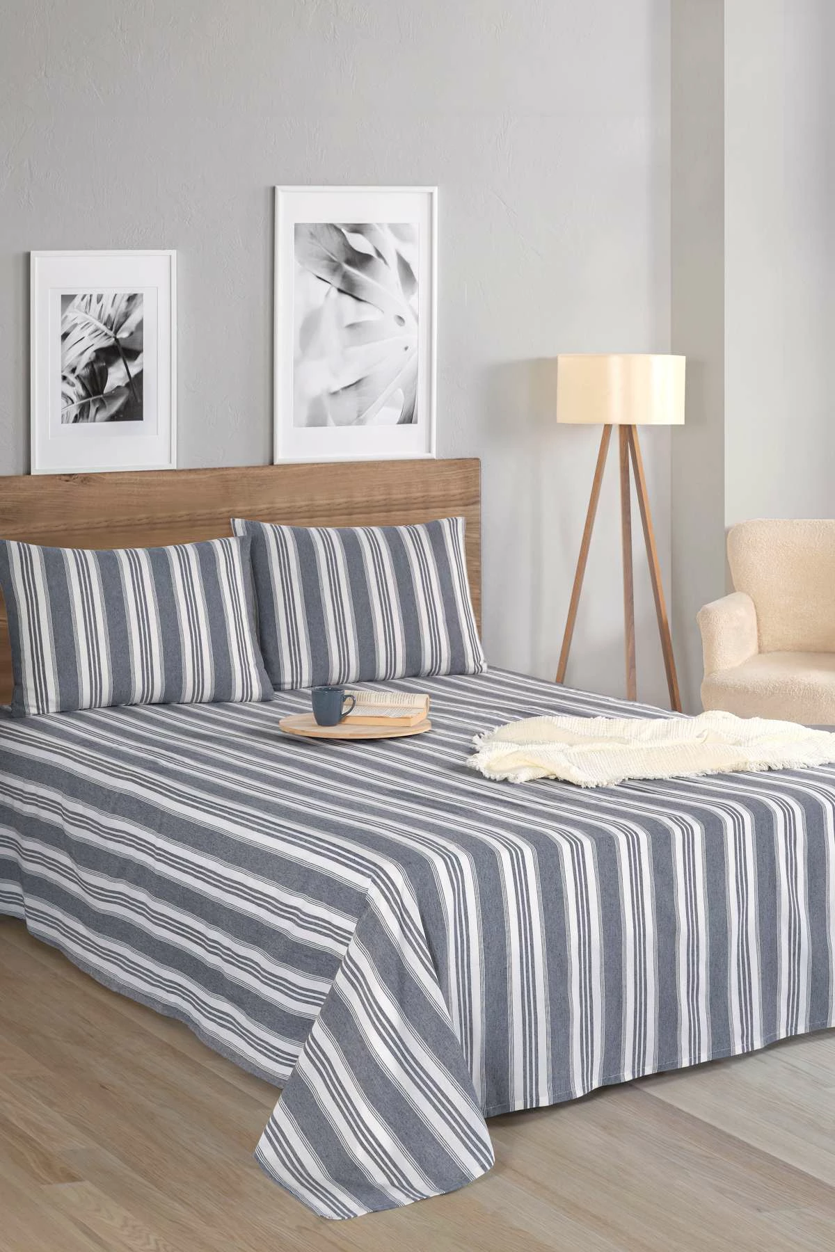 Set çarçafësh dopio, ngjyrë antracit, Soft Line