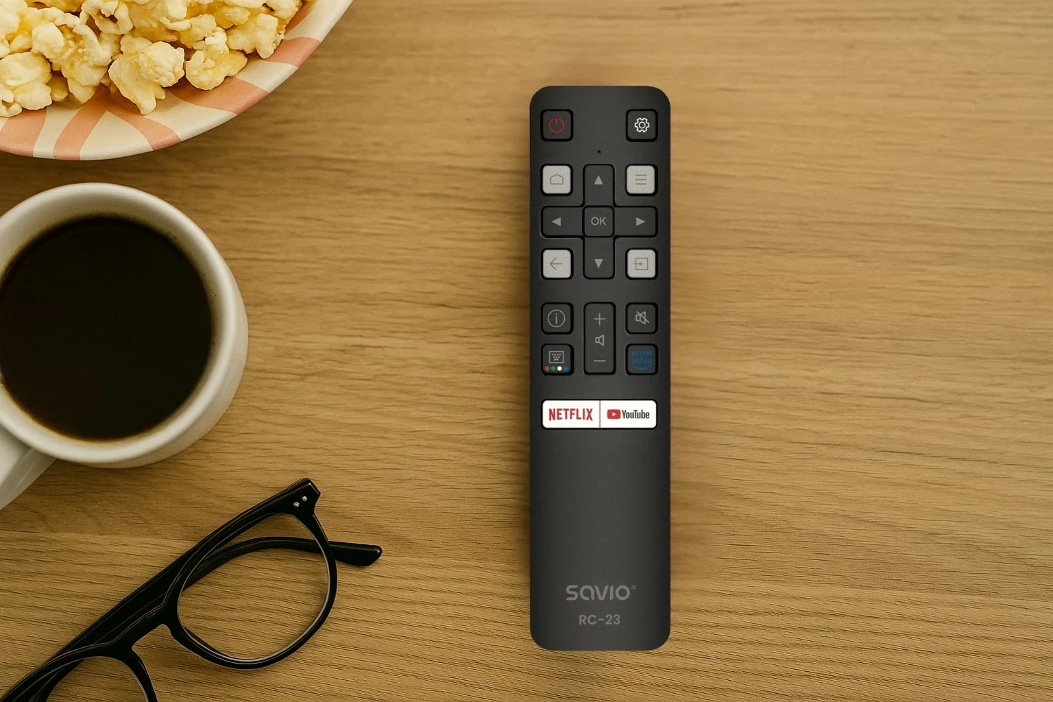 Telekomandë universale SAVIO RC-23 për TCL, e zezë