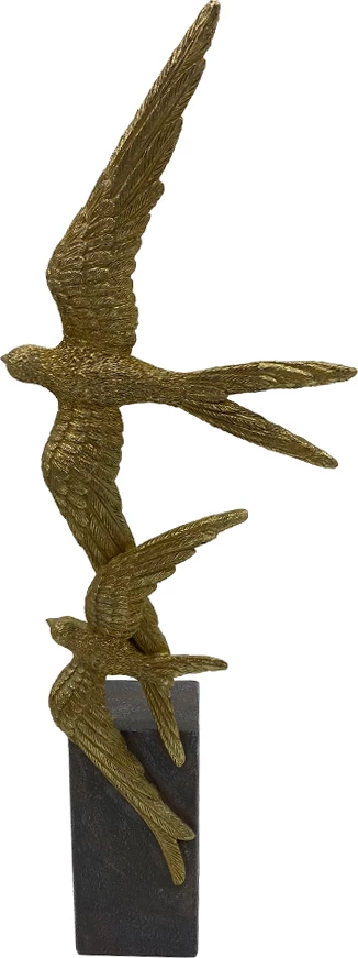 Dekor për bonnet, totem, polirezine, ngjyrë ari-gri, 14x8x41cm