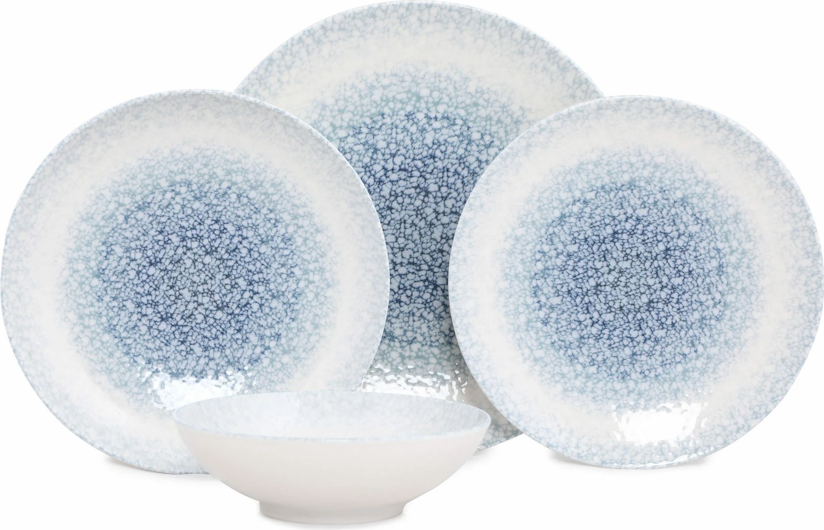 Set enësh për drekë (24 copë), Hermia Concept, GBSRD24Y4R673, porcelan, ngjyrë kaltër dhe e bardhë