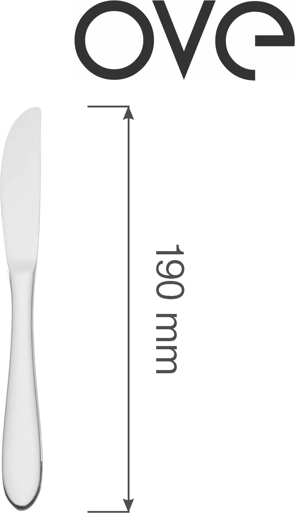Thikë deserti OVE Como 190 mm, argjendtë, set 12 copë