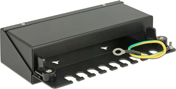 Patch panel DeLOCK 43338, 8-port Keystone, metal, montim mur/DIN, zi