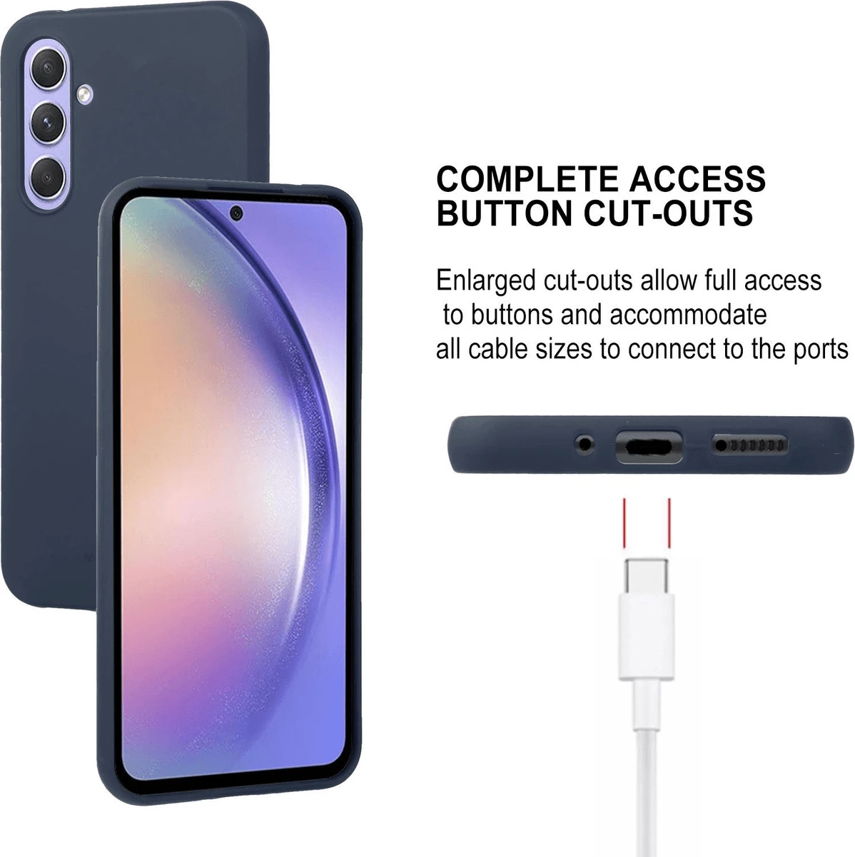 Mbështjellës silikoni Goospery Soft Feeling për Samsung Galaxy A14, blu e errët